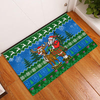 Personalised Scotland Christmas Rubber Doormat Scottish Santa With Reindeer Nollaig Chridheil - Wonder Print Shop