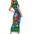 Personalised Scotland Christmas Short Sleeve Bodycon Dress Scottish Santa With Reindeer Nollaig Chridheil - Wonder Print Shop