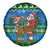 Personalised Scotland Christmas Spare Tire Cover Scottish Santa With Reindeer Nollaig Chridheil - Wonder Print Shop