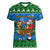 Personalised Scotland Christmas Women V Neck T Shirt Scottish Santa With Reindeer Nollaig Chridheil - Wonder Print Shop