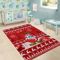 Personalised Lithuania Christmas Area Rug Linksmu Kaledu - Wonder Print Shop