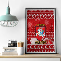Personalised Lithuania Christmas Canvas Wall Art Linksmu Kaledu - Wonder Print Shop