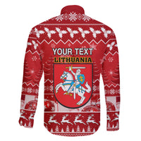 Personalised Lithuania Christmas Family Matching Long Sleeve Bodycon Dress and Hawaiian Shirt Linksmu Kaledu - Wonder Print Shop