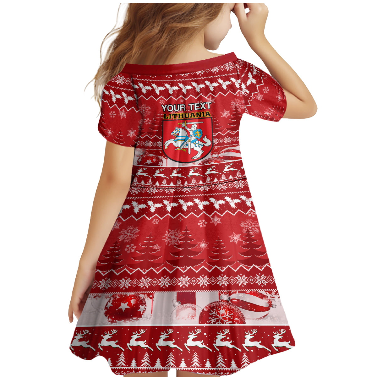 Personalised Lithuania Christmas Family Matching Mermaid Dress and Hawaiian Shirt Linksmu Kaledu - Wonder Print Shop