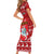 Personalised Lithuania Christmas Family Matching Short Sleeve Bodycon Dress and Hawaiian Shirt Linksmu Kaledu - Wonder Print Shop