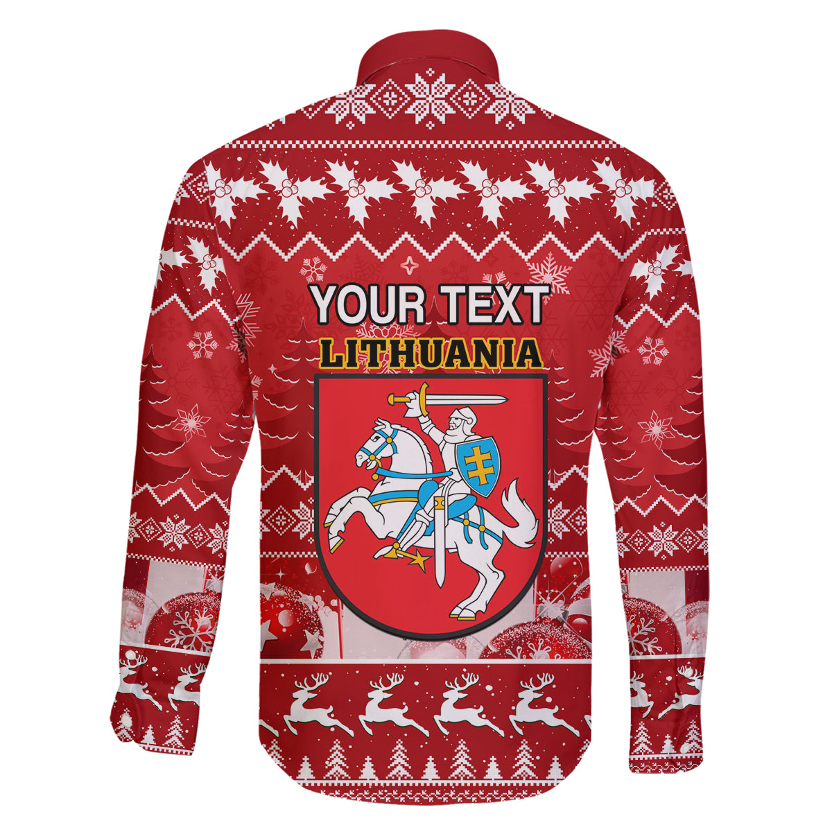 Personalised Lithuania Christmas Family Matching Summer Maxi Dress and Hawaiian Shirt Linksmu Kaledu - Wonder Print Shop