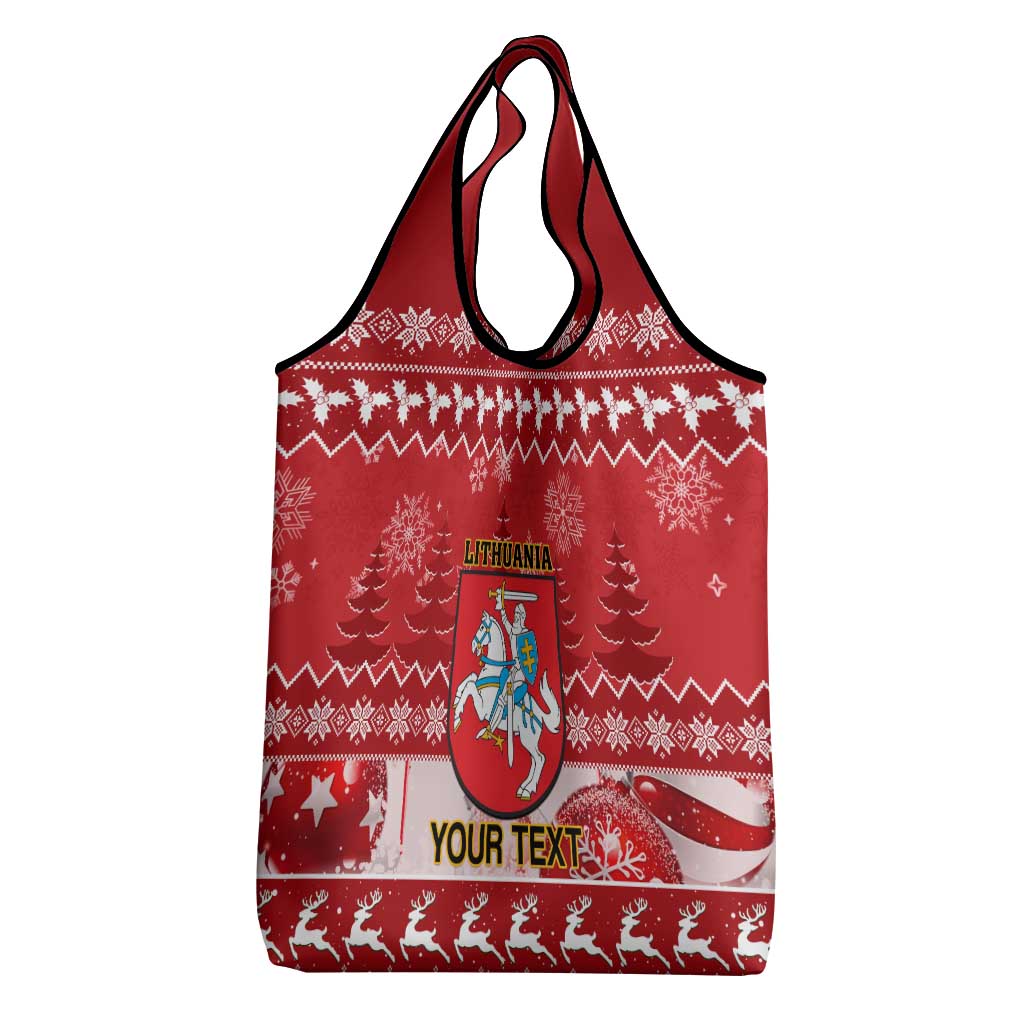 Personalised Lithuania Christmas Grocery Bag Linksmu Kaledu