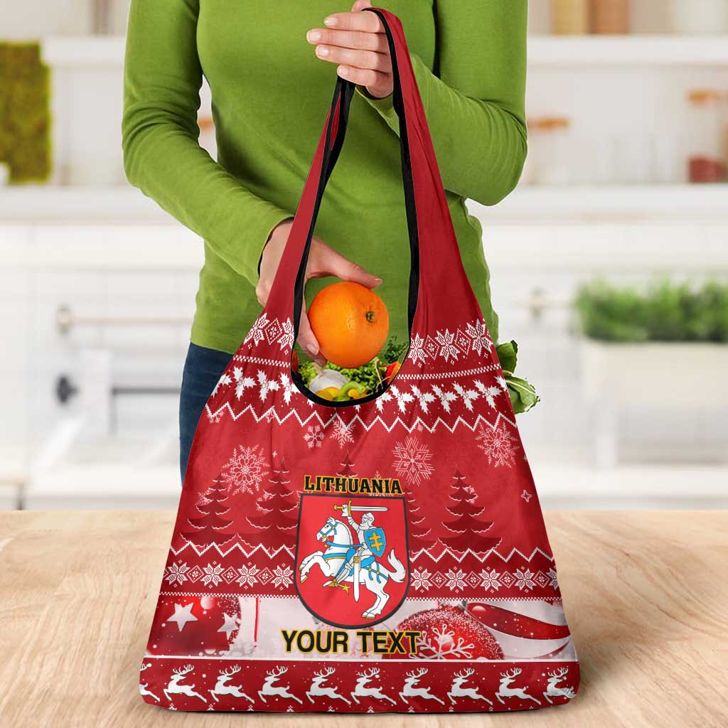Personalised Lithuania Christmas Grocery Bag Linksmu Kaledu