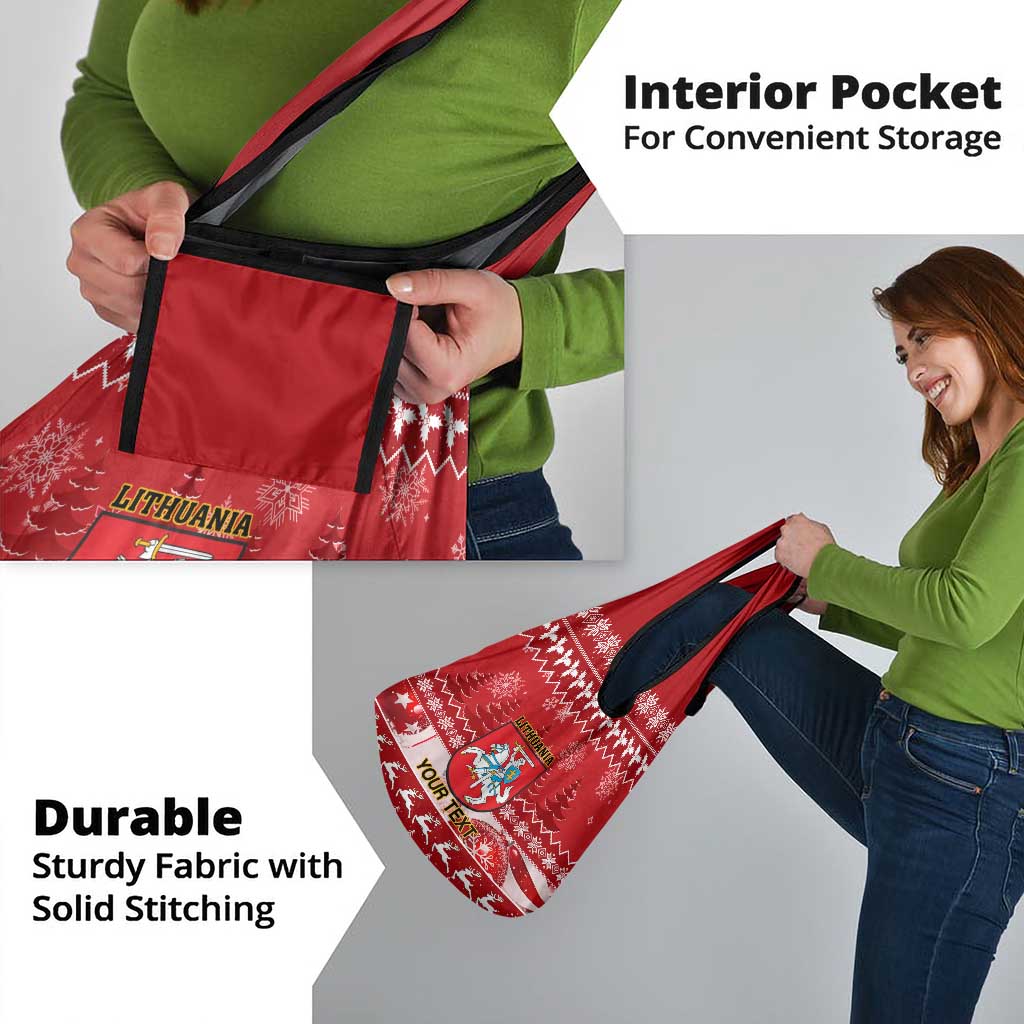 Personalised Lithuania Christmas Grocery Bag Linksmu Kaledu