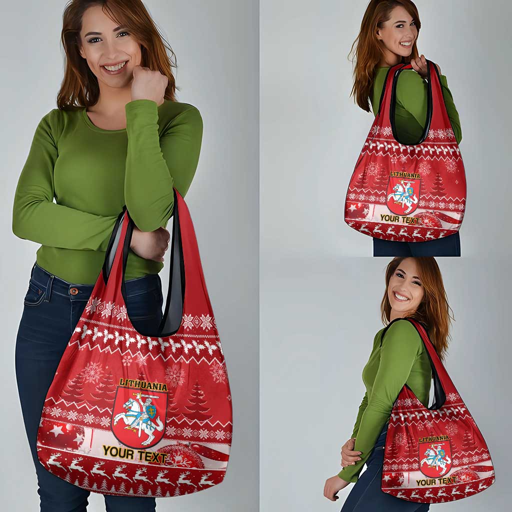 Personalised Lithuania Christmas Grocery Bag Linksmu Kaledu