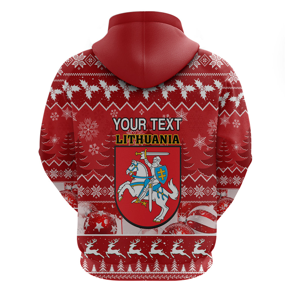 Personalised Lithuania Christmas Hoodie Linksmu Kaledu - Wonder Print Shop