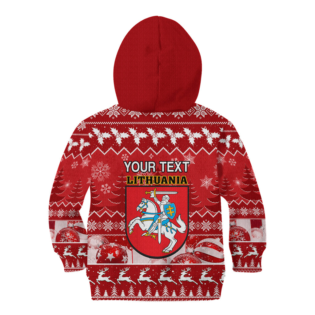 Personalised Lithuania Christmas Kid Hoodie Linksmu Kaledu - Wonder Print Shop