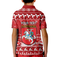 Personalised Lithuania Christmas Kid Polo Shirt Linksmu Kaledu - Wonder Print Shop
