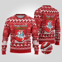 Personalised Lithuania Christmas Ugly Christmas Sweater Linksmu Kaledu - Wonder Print Shop