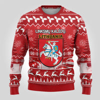 Personalised Lithuania Christmas Ugly Christmas Sweater Linksmu Kaledu - Wonder Print Shop