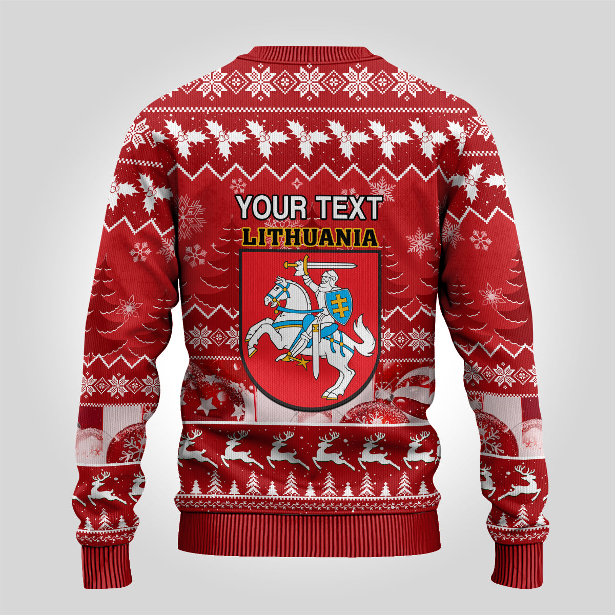 Personalised Lithuania Christmas Ugly Christmas Sweater Linksmu Kaledu - Wonder Print Shop
