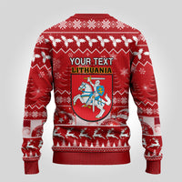 Personalised Lithuania Christmas Ugly Christmas Sweater Linksmu Kaledu - Wonder Print Shop