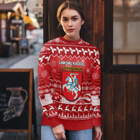 Personalised Lithuania Christmas Ugly Christmas Sweater Linksmu Kaledu - Wonder Print Shop