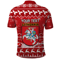 Personalised Lithuania Christmas Polo Shirt Linksmu Kaledu - Wonder Print Shop