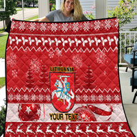 Personalised Lithuania Christmas Quilt Linksmu Kaledu - Wonder Print Shop