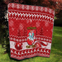 Personalised Lithuania Christmas Quilt Linksmu Kaledu - Wonder Print Shop