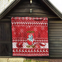 Personalised Lithuania Christmas Quilt Linksmu Kaledu - Wonder Print Shop