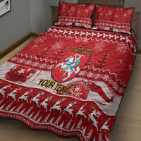 Personalised Lithuania Christmas Quilt Bed Set Linksmu Kaledu - Wonder Print Shop
