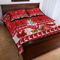 Personalised Lithuania Christmas Quilt Bed Set Linksmu Kaledu - Wonder Print Shop