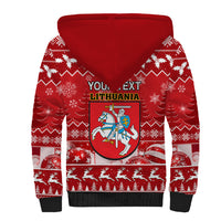Personalised Lithuania Christmas Sherpa Hoodie Linksmu Kaledu - Wonder Print Shop