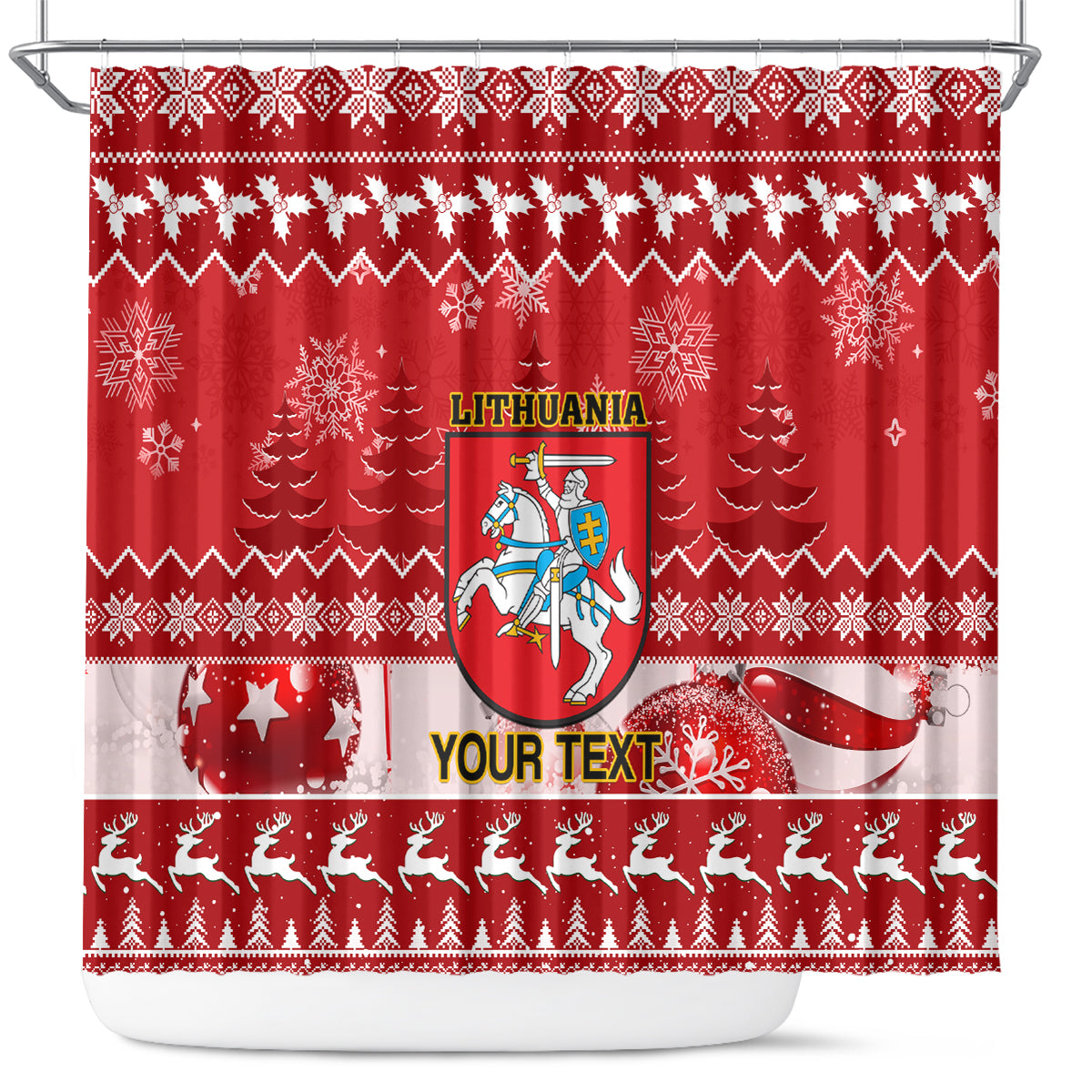 personalised-lithuania-christmas-shower-curtain-linksmu-kaledu