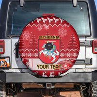 Personalised Lithuania Christmas Spare Tire Cover Linksmu Kaledu - Wonder Print Shop