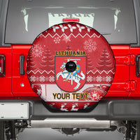 Personalised Lithuania Christmas Spare Tire Cover Linksmu Kaledu - Wonder Print Shop
