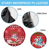 Personalised Lithuania Christmas Spare Tire Cover Linksmu Kaledu - Wonder Print Shop