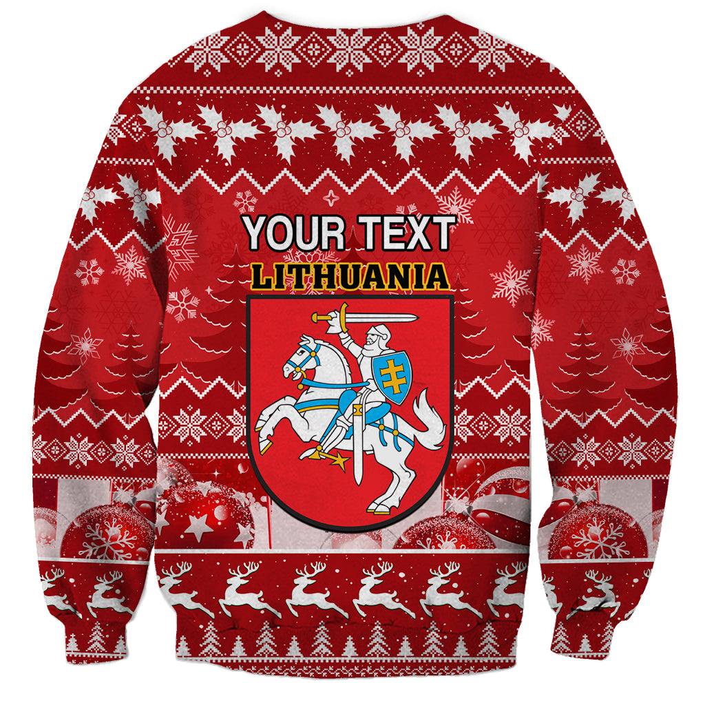 Personalised Lithuania Christmas Sweatshirt Linksmu Kaledu - Wonder Print Shop