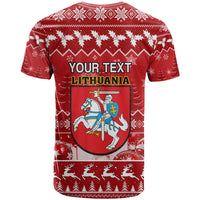 Personalised Lithuania Christmas T Shirt Linksmu Kaledu - Wonder Print Shop
