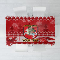 Personalised Lithuania Christmas Tablecloth Linksmu Kaledu - Wonder Print Shop