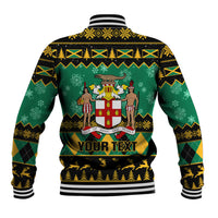 Personalised Jamaica Christmas Baseball Jacket Jamaican Coat Of Arms Xmas Vibes - Wonder Print Shop