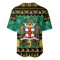 Personalised Jamaica Christmas Baseball Jersey Jamaican Coat Of Arms Xmas Vibes - Wonder Print Shop