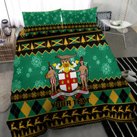 Personalised Jamaica Christmas Bedding Set Jamaican Coat Of Arms Xmas Vibes - Wonder Print Shop