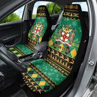 Personalised Jamaica Christmas Car Seat Cover Jamaican Coat Of Arms Xmas Vibes - Wonder Print Shop