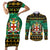 Personalised Jamaica Christmas Couples Matching Short Sleeve Bodycon Dress and Long Sleeve Button Shirt Jamaican Coat Of Arms Xmas Vibes - Wonder Print Shop