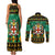 Personalised Jamaica Christmas Couples Matching Tank Maxi Dress and Long Sleeve Button Shirt Jamaican Coat Of Arms Xmas Vibes - Wonder Print Shop