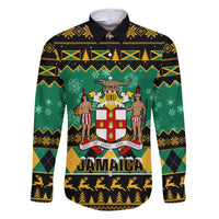 Personalised Jamaica Christmas Family Matching Short Sleeve Bodycon Dress and Hawaiian Shirt Jamaican Coat Of Arms Xmas Vibes - Wonder Print Shop