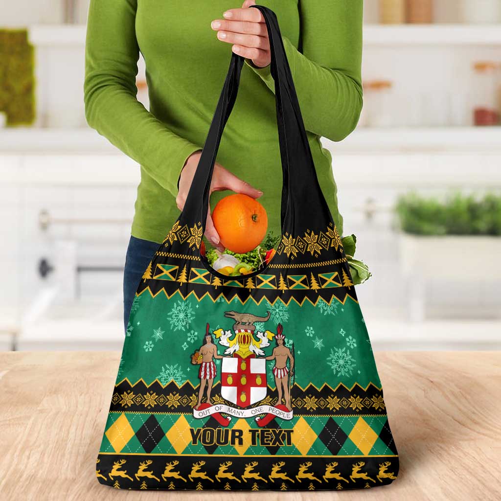 Personalised Jamaica Christmas Grocery Bag Jamaican Coat Of Arms Xmas Vibes