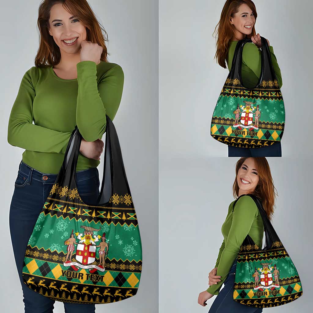 Personalised Jamaica Christmas Grocery Bag Jamaican Coat Of Arms Xmas Vibes