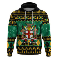 Personalised Jamaica Christmas Hoodie Jamaican Coat Of Arms Xmas Vibes - Wonder Print Shop