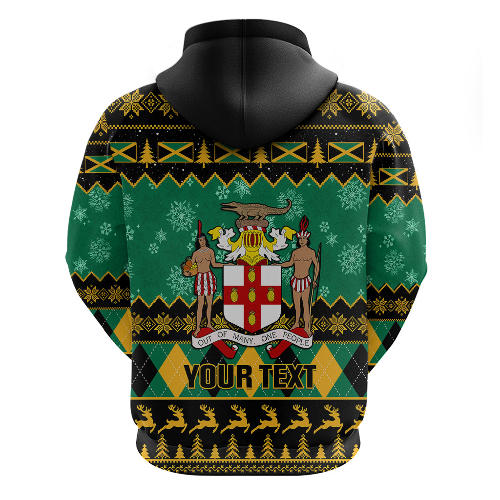 Personalised Jamaica Christmas Hoodie Jamaican Coat Of Arms Xmas Vibes - Wonder Print Shop