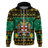 Personalised Jamaica Christmas Hoodie Jamaican Coat Of Arms Xmas Vibes - Wonder Print Shop