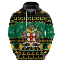 Personalised Jamaica Christmas Hoodie Jamaican Coat Of Arms Xmas Vibes - Wonder Print Shop