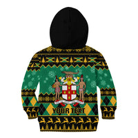 Personalised Jamaica Christmas Kid Hoodie Jamaican Coat Of Arms Xmas Vibes - Wonder Print Shop